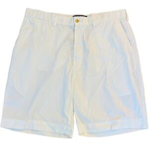 VTG Polo by Ralph Lauren White Chino Shorts Flat Front Cotton Men's 36 9" Inseam